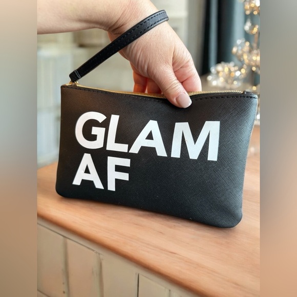 Crimes of Beauty “Glam AF” Cosmetic Faux Leather Wristlet Pouch - Picture 3 of 6